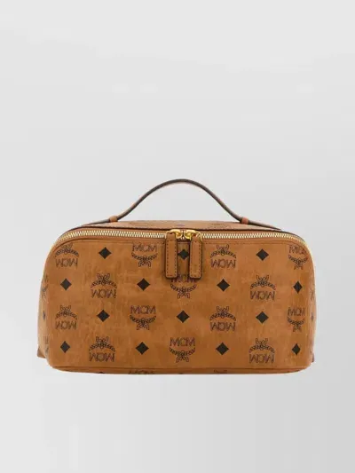 Mcm Medium Ottomar Visetos-print Wash Bag In Brown