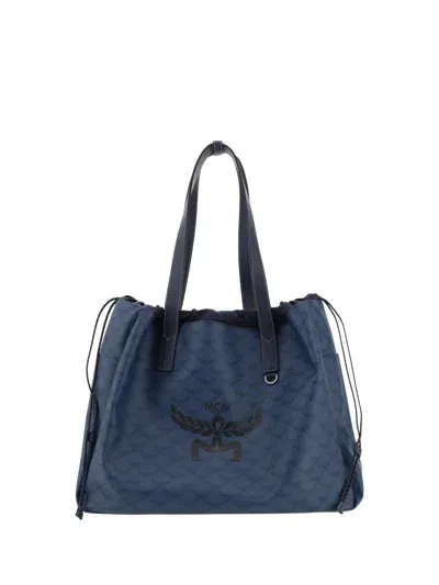 Mcm Himmel Tote Shoulder Bag In Blue