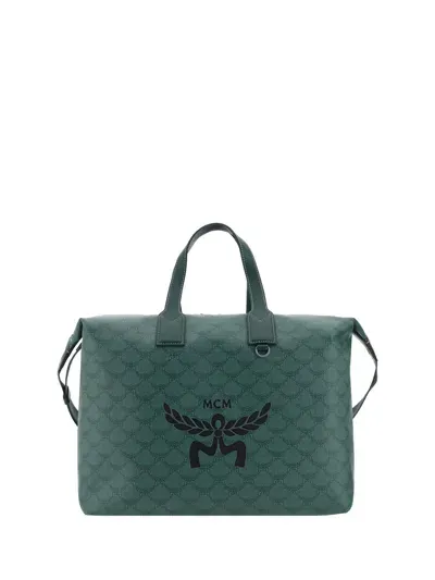 Mcm Himmel Tote Travel Bag In Forest Green