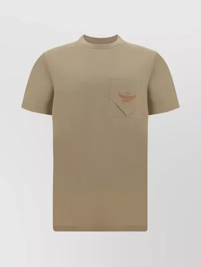 Mcm Cotton Crew-neck T-shirt In Beige