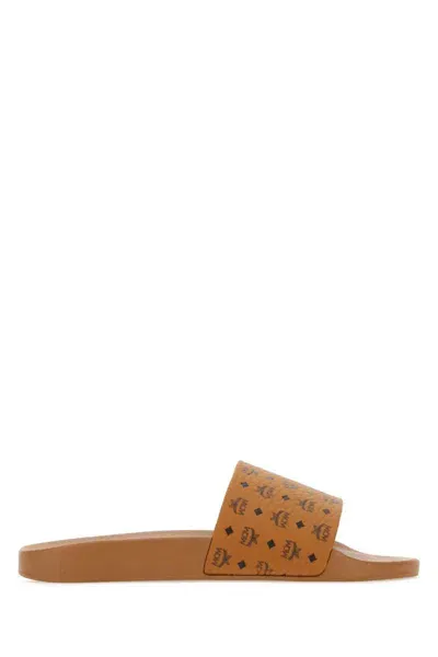 Mcm Slippers In Brown