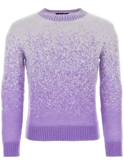 Mcm Two-tone Knitted Sweater In Purple