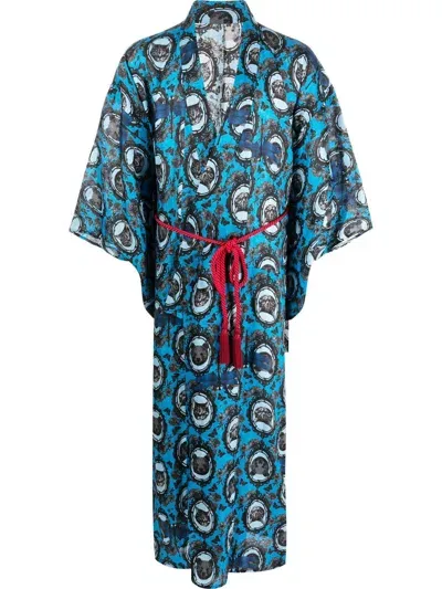 Medicom Toy Graphic-print Belted Gown In Blue