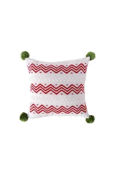 Melange Collection 10" Zig Zag Stripe Pillow In Red