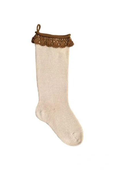 Melange Collection Boho Stocking In Light Beige