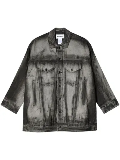 Melitta Baumeister Distressed-finish Denim Jacket In Brown