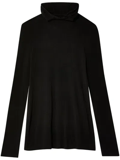 Melitta Baumeister Mock Neck Knit T-shirt In Black