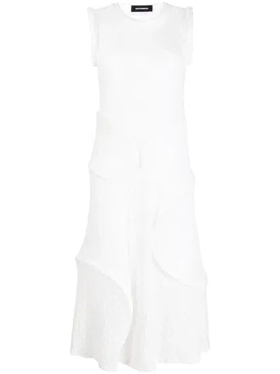 Melitta Baumeister Panelled Textured-finish Midi Dress In White