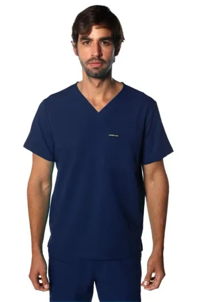 Members Only Brighton 3-pocket Scrub Top In Navy