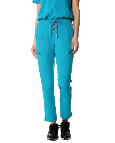 Members Only Reus Open Bottom Scrub Pants In Teal