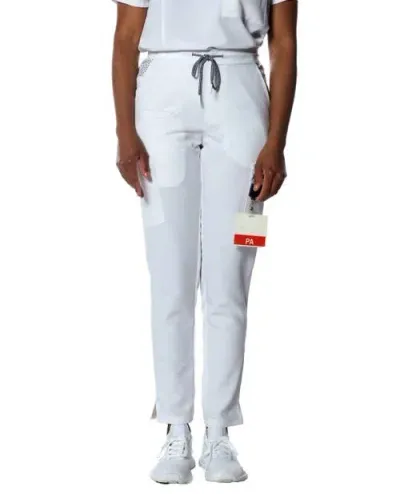 Members Only Reus Open Bottom Scrub Pants In White