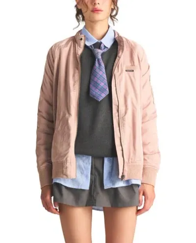 Members Only Washed Satin Boyfriend Jacket In Pink