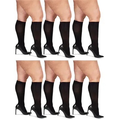 Memoi 6-pack Knee High Socks In Black