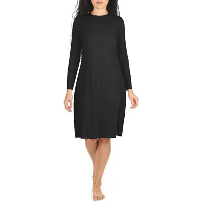 Memoi Bonded Long Sleeve Slip In Black