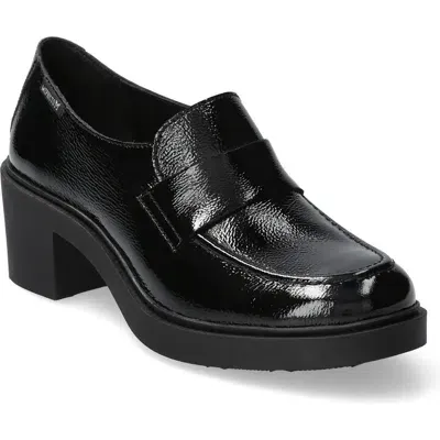 Mephisto Pamelia Patent Leather Loafer Pump In Black Patent