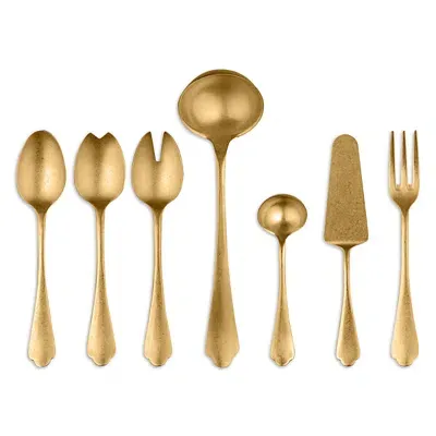 Mepra Dolce Vita 7-piece Serve Flatware Set - Pewter Oro