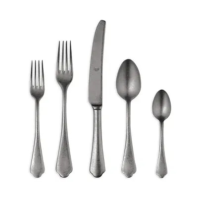 Mepra Dolce Vita Pewter Oro Nero 5-piece Place Setting In Metallic