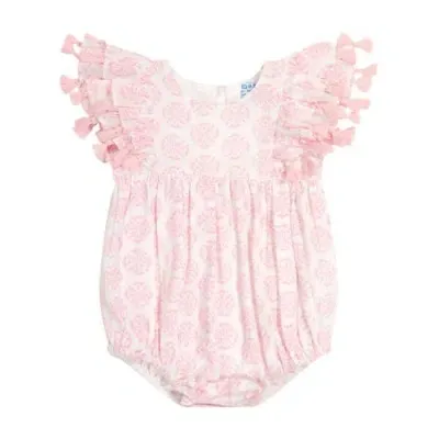 Mer St. Barth Babies'  Anna Romper In Pink Star