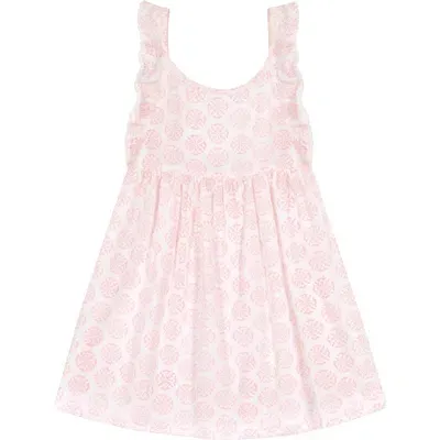 Mer St. Barth Babies'  Daphne Flutter Sleeve Dress In Pink Star