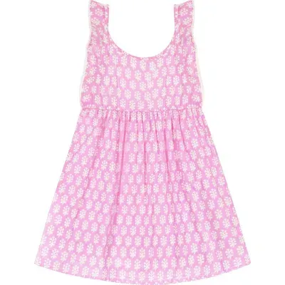 Mer St. Barth Babies'  Daphne Flutter Sleeve Dress In Violet Booti