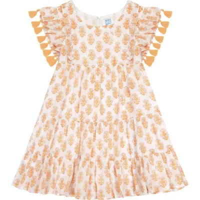 Mer St. Barth Babies'  Sophie Tassel Dress In Talelayo Gold