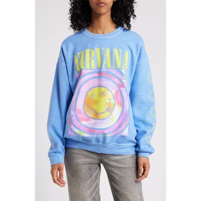 Merch Traffic Nirvana Graphic Sweatshirt In Blue