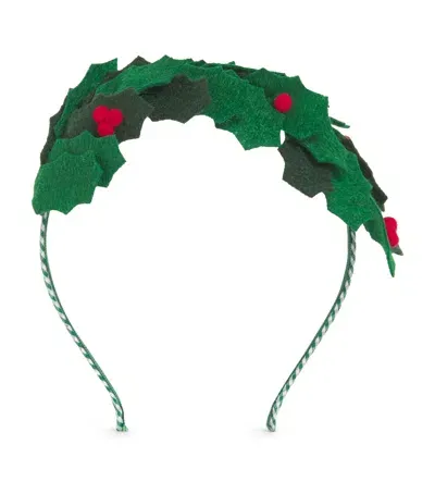 Meri Meri Kids' Felt Holly Headband In Green