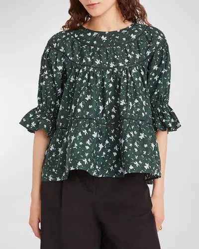 Merlette Sol Top In Forest Floral Print