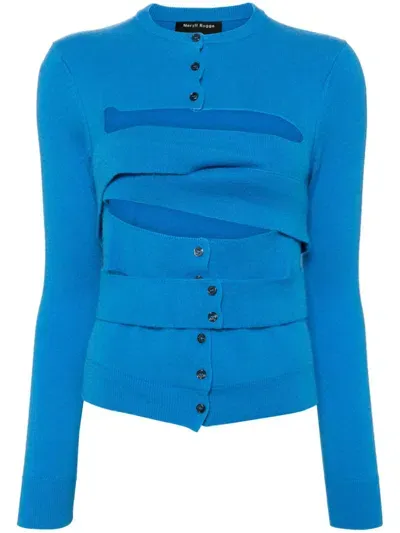 Meryll Rogge Cut-out Cashmere Sweater In Blue