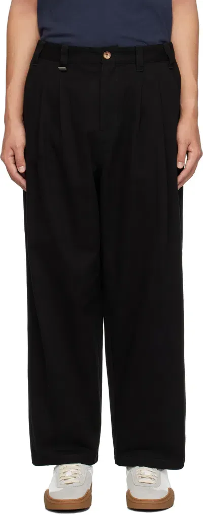 Metalwood Studio Black Elastic Waist Baggy Trousers