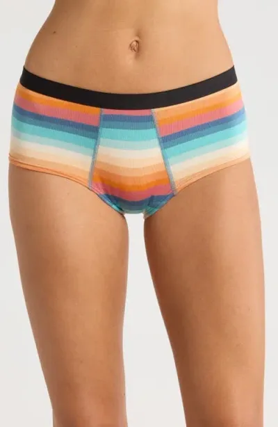 Meundies Cheeky Briefs In Pool Stripes