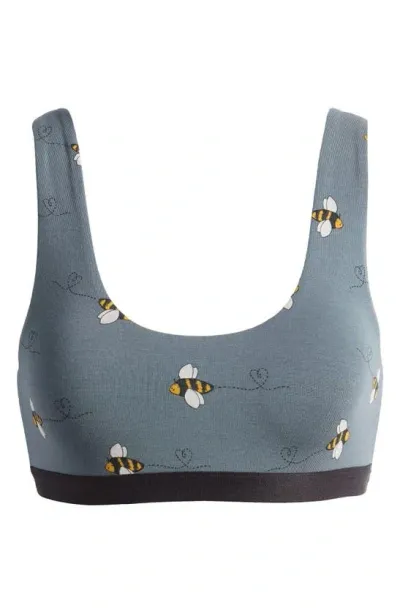 Meundies Print Bralette In Let It Bee