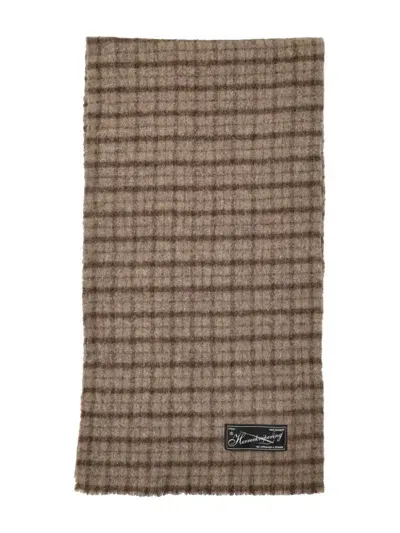 Mfpen Check Wool Scarf In Neutrals