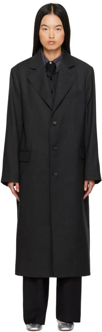 Mfpen Gray Evening Coat In Dark Grey