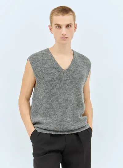 Mhl By Margaret Howell Chunky Ribbed Vest In Grey