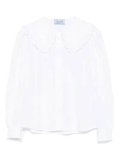 Mi Mi Sol Kids' Peter Pan-collar Shirt In White