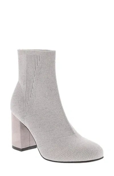 Mia Braxton Block Heel Bootie In Silver