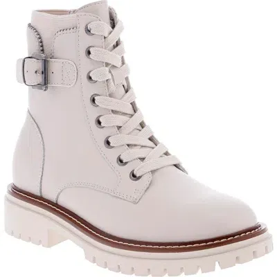 Mia Foster Water Resistant Leather Boot In Ecru