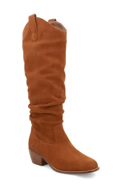 Mia Lue Over The Knee Boot In Cognac