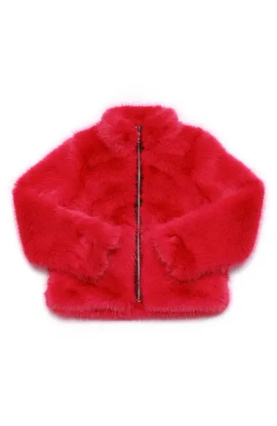 Mia New York Kids' Faux Fur Jacket In Lipstick Pink