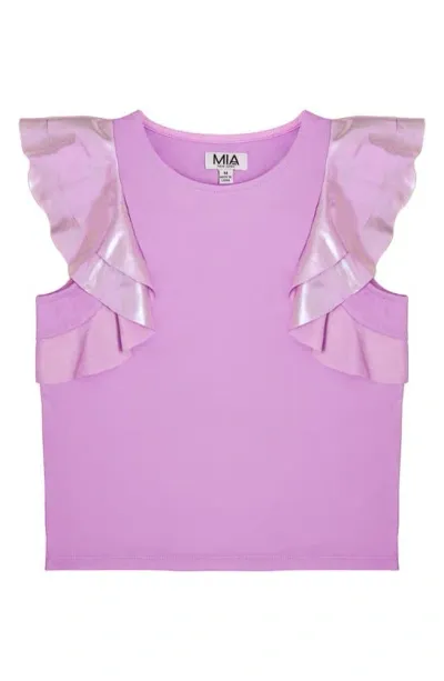 Mia New York Kids' Flutter Sleeve Top In Purple