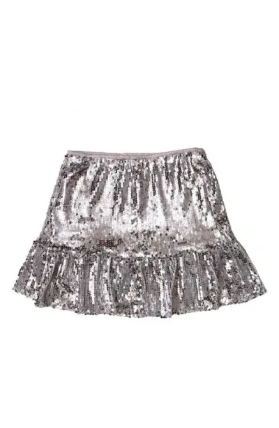 Mia New York Kids' Sequin Miniskirt In Silver