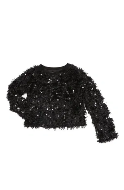 Mia New York Kids' Sequin Texture Sweater In Black