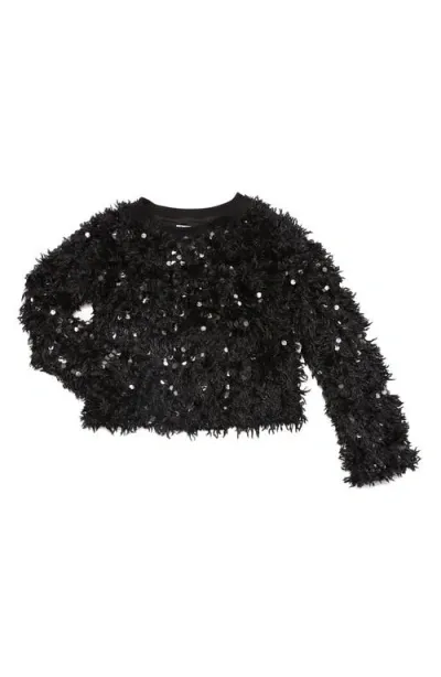 Mia New York Kids' Sequin Texture Sweater In Black