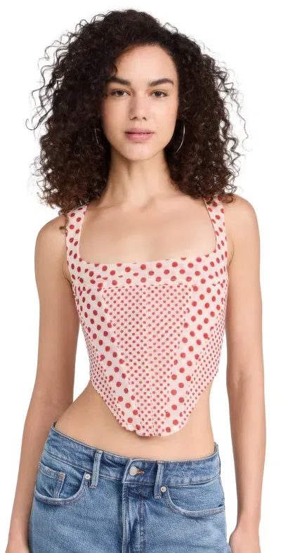 Miaou Campbell Corset Black Polka Dot