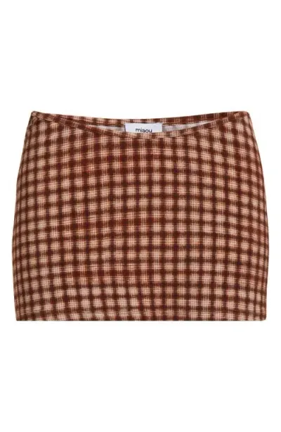 Miaou Elektra Warped Plaid Stretch Jersey Miniskirt