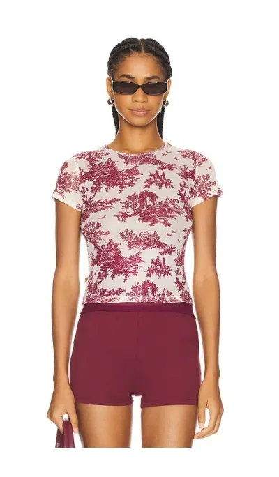 Miaou Mini Tee In Maroon Toile