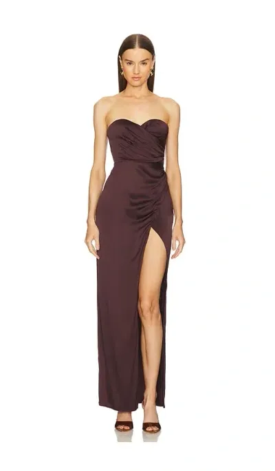 Michael Costello X Revolve Dimity Gown In Chocolate