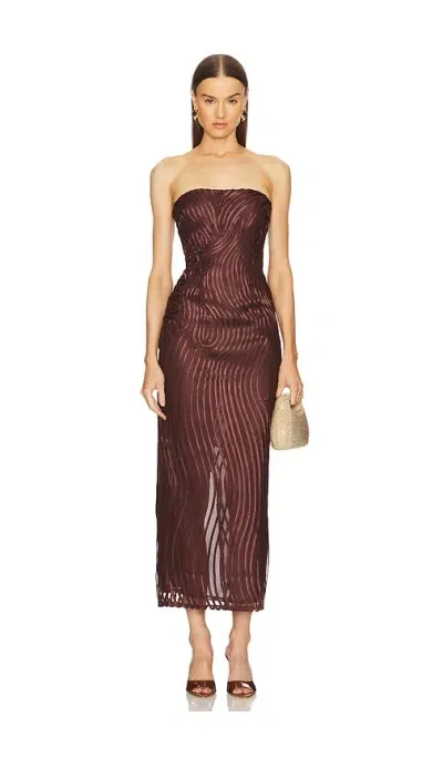 Michael Costello X Revolve Opal Midi Dress In Chocolate