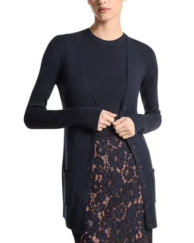 Michael Kors Bette Cashmere Long Cardigan In Midnight